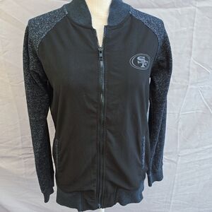 UTS San Francisco 49ers Black and Gray Zip-Up Jacket Women's Small